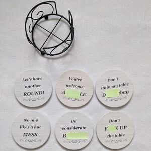 Funny Drink Coasters. Foul Language Warning.
